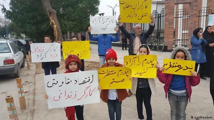 Iran Protest der Angehörigen von inhaftierten Arbeiter in Ahvaz (iranfreedom)