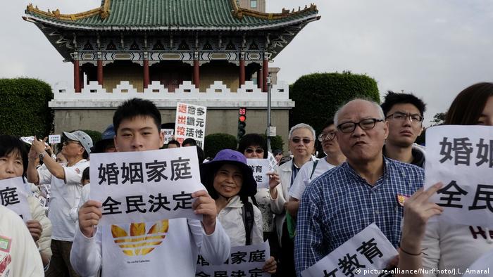Taiwan Proteste gegen Gleichgeschlechtliche Ehen (picture-alliance/NurPhoto/J.L. Amaral)