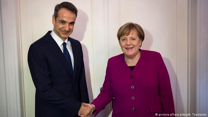 Griechenland-Besuch Angela Merkel bei Oppositionsführer Kyriakos Mitsotakis (picture-alliance/dpa/A. Tzortzinis)