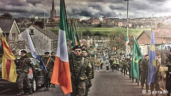 Η ιρλανδική ομάδα Saoradh σε εκδήλωση μνήμης για τη ματωμένη Κυριακή του 1972