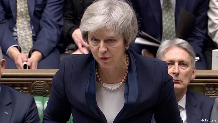 Theresa May in the British Parliament