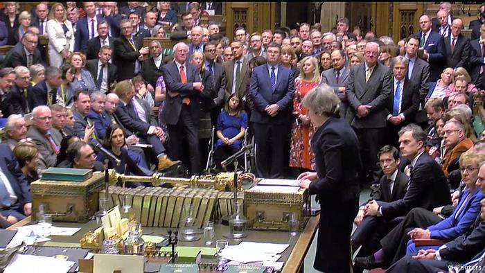 May speaking to a crowded House of Commons