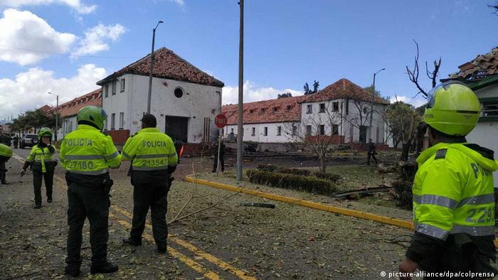 Kolumbien Mutmaßlicher Bombenanschlag in Polizeiakademie (picture-alliance/dpa/colprensa)
