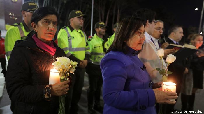 Homenaje a los muertos en el atentado en Bogotá. (17.01.2019).