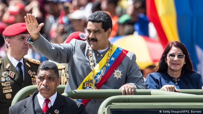 Venezuela Präsident Nicolas Maduro während der Militärparade in Caracas (Getty Images/AFP/J. Barreto)