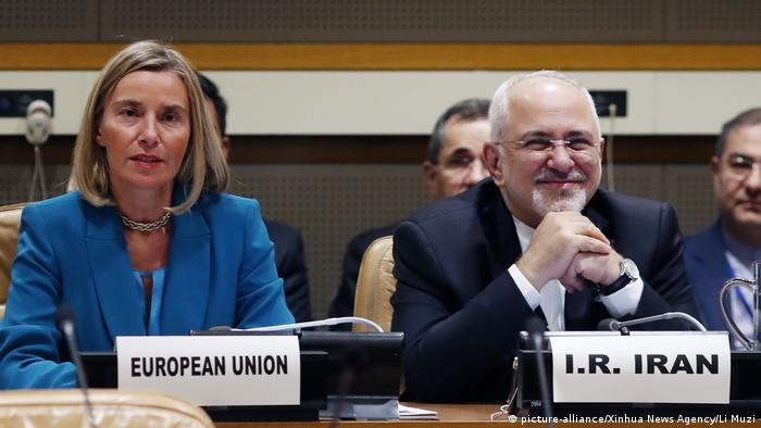 EU-Iran Handel | Federica Mogherini und Javad Zarif (picture-alliance/Xinhua News Agency/Li Muzi)