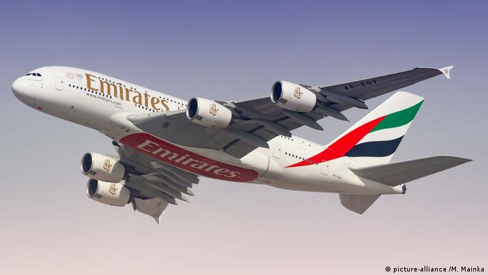 Airbus A380 de Emirates en vuelo