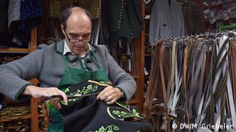 Franz Stangassinger makes lederhosen for customers from around the world