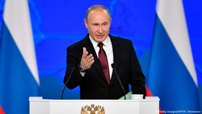Russland | Putin hält Rede zur Lage der Nation | 2019 (Getty Images/AFP/A. Nemenov)