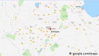 English: Äthiopien mutmaßlicher Absturzort Boeing 737 Ethiopien Airlines (google.com/maps)