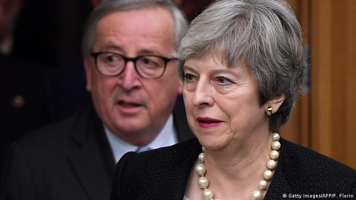 Frankreich Brexit l Theresa May trifft sich mit Juncker in Strassburg (Getty Images/AFP/F. Florin)