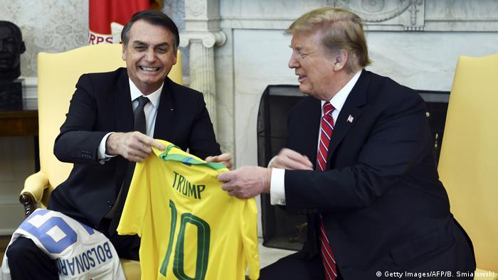 Presidente Jair Bolsonaro em encontro com Donald Trump na Casa Branca
