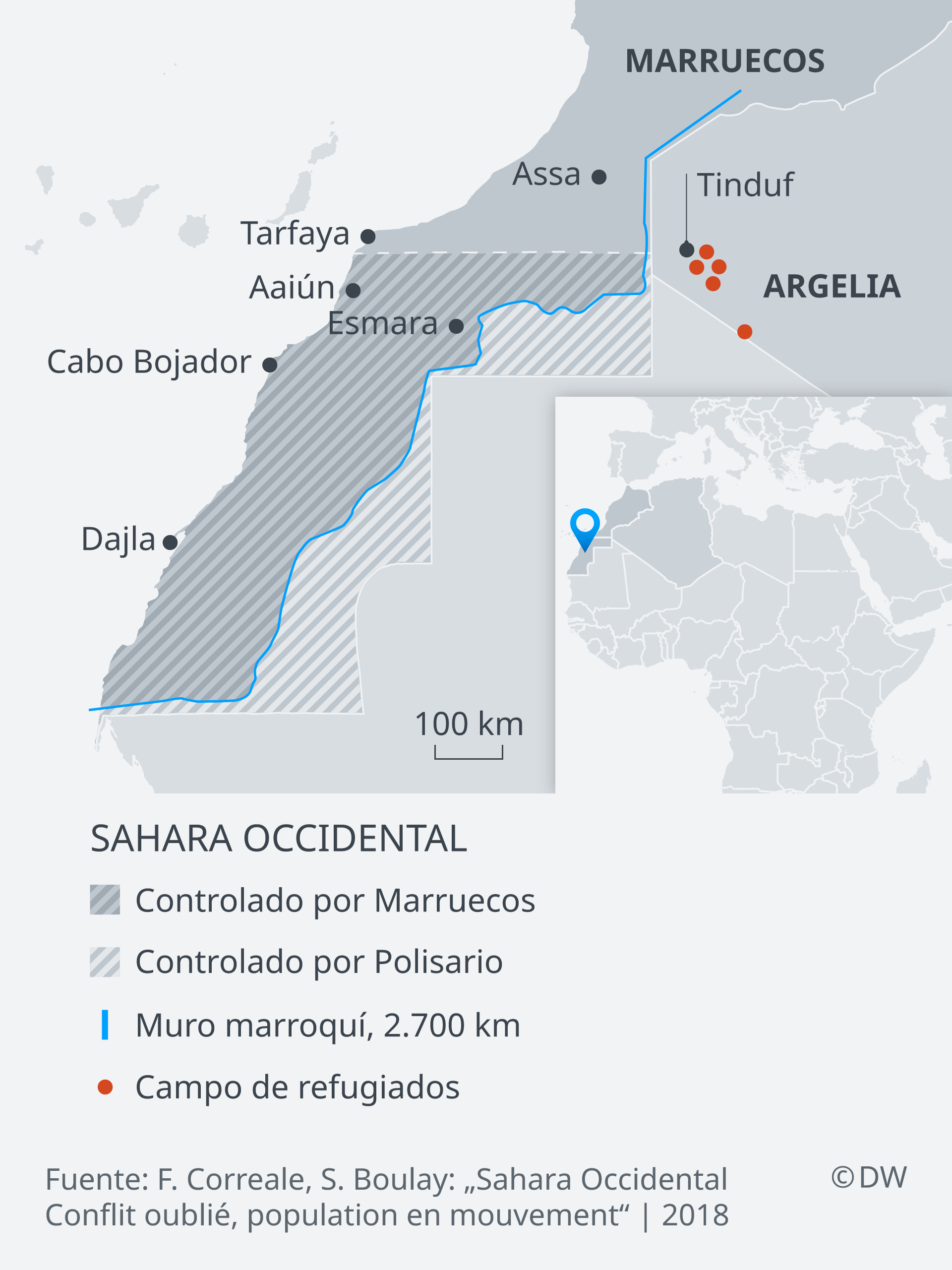 Infografik Karte Westsahara ES