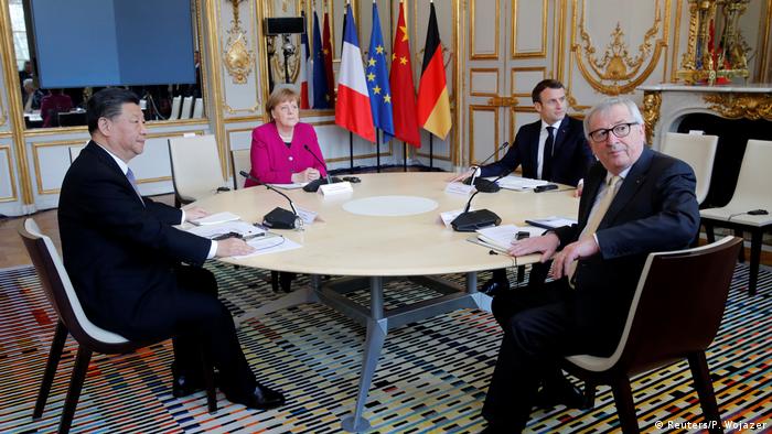 Merkel Macron Juncker Jinping in Frankreich (Reuters/P. Wojazer)