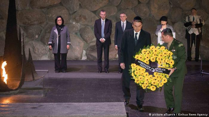 Jair Bolsonaro bei einer Gedenkfeier der Holocaustopfer in Jerusalem (picture alliance / Xinhua News Agency)