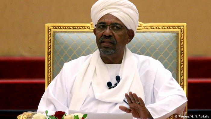 Former Sudanese President Omar al-Bashir speaks at an event