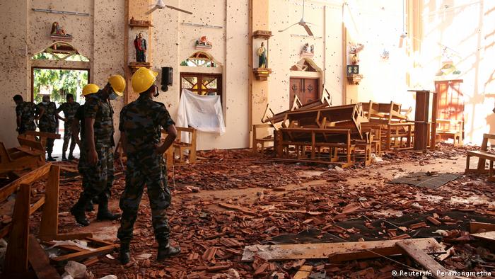Sri Lanka Negombo Zerstörte St. Sebastian Kirche nach Anschlag