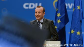 Europawahl 2019 l Manfred Weber, Spitzenkandidat der Europäischen Volkspartei EVP in München (Getty Images/AFP/C. Stache)