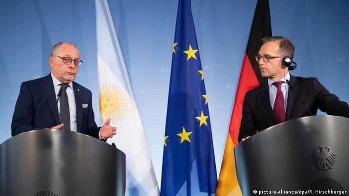 El ministro alemán de RR. EE., Heiko Maas, con su homólogo de Argentina, Jorge Marcelo Faurie, durante la conferencia multilateral Alemania-América Latina y el Caribe. (28.05.2019).