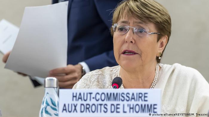 Schweiz Genf UN Menschenrechtskommissarin Michelle Bachelet (picture-alliance/KEYSTONE/M. Trezzini)