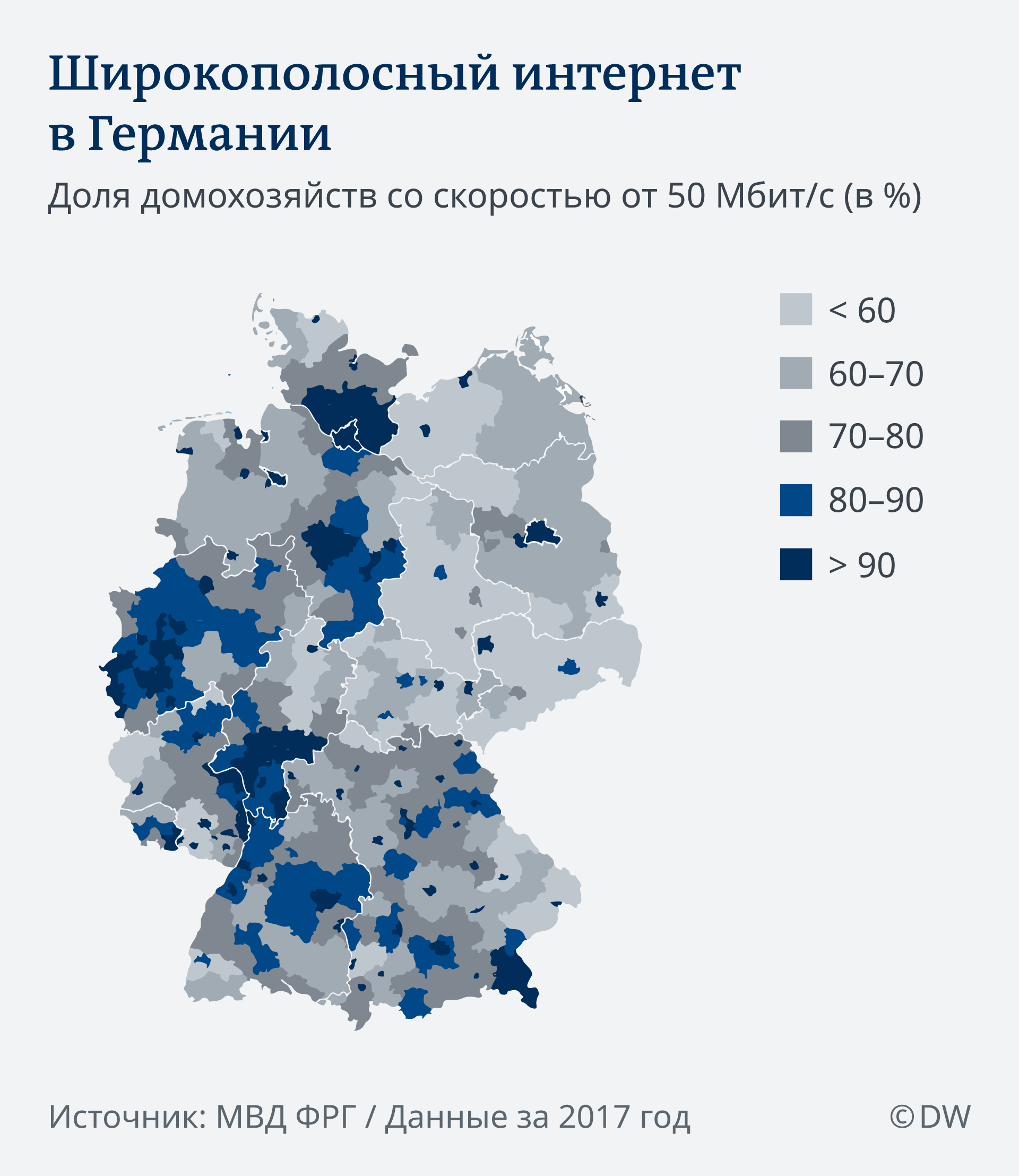 Инфографика Широкополосный интернет в Германии 
