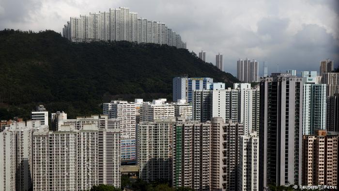 Vista de los rascacielos de Hong Kong.