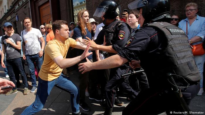 Russland Moskau Protest Opposition Polizei