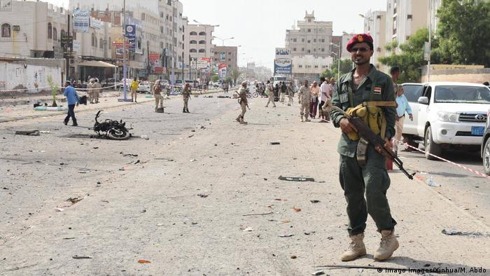 Jemen Aden - Anschlag Polizeistation (Imago Images/Xinhua/M. Abdo)
