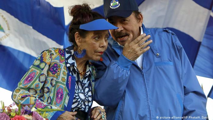 Niracagua Präsident Daniel Ortega und Rosario Murillo