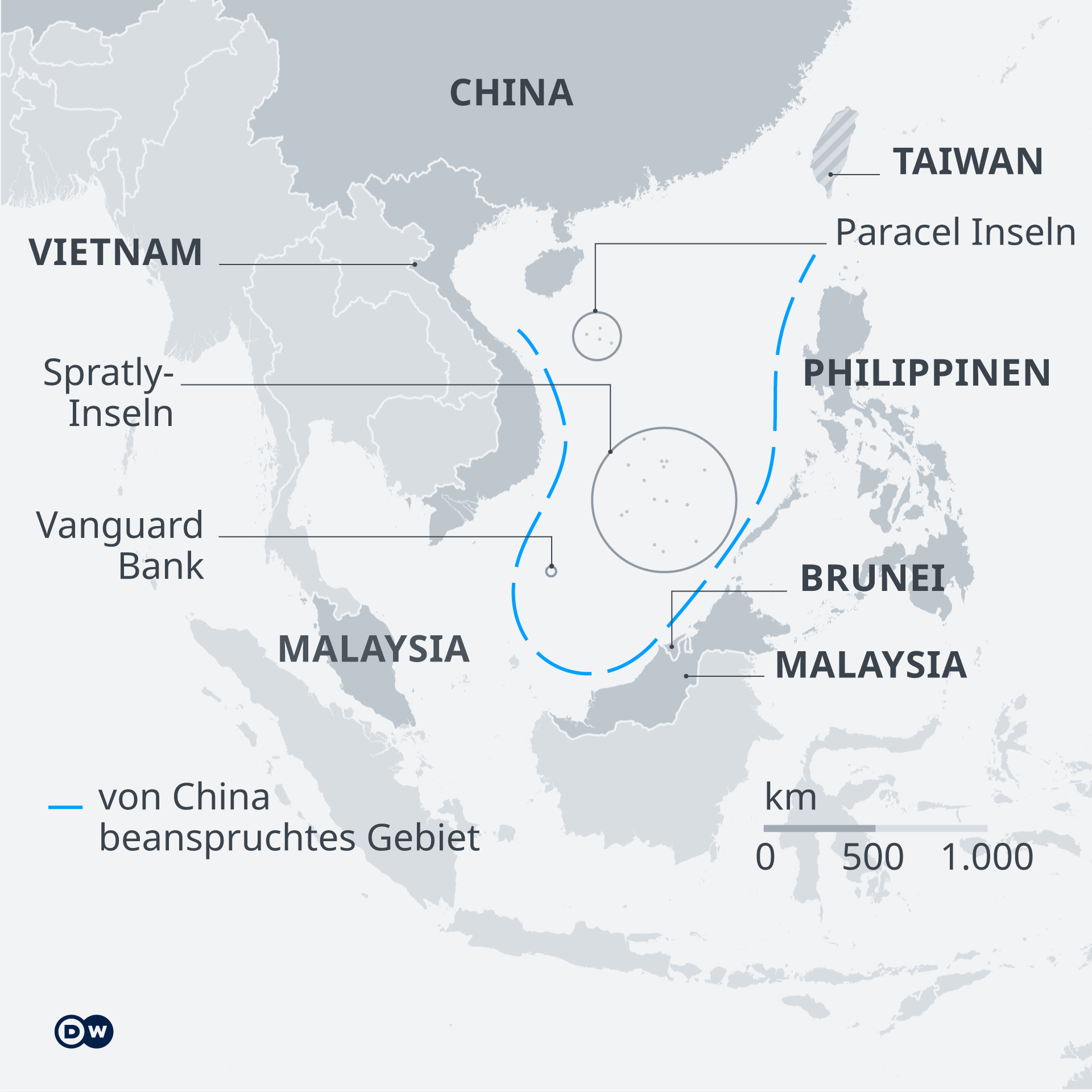 Infografik Karte Südchinesisches Meer DE