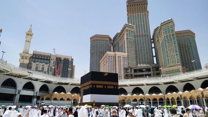 The Kaaba in Mecca, Saudi Arabia during the 2019 hajj