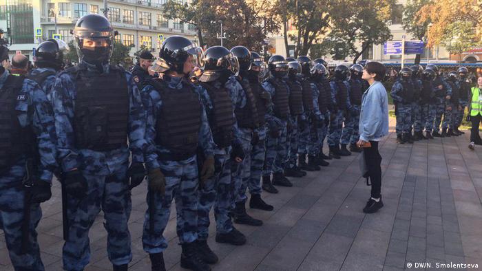 Бойцы Росгвардии во время акции оппозиции за свободные выборы в Москве