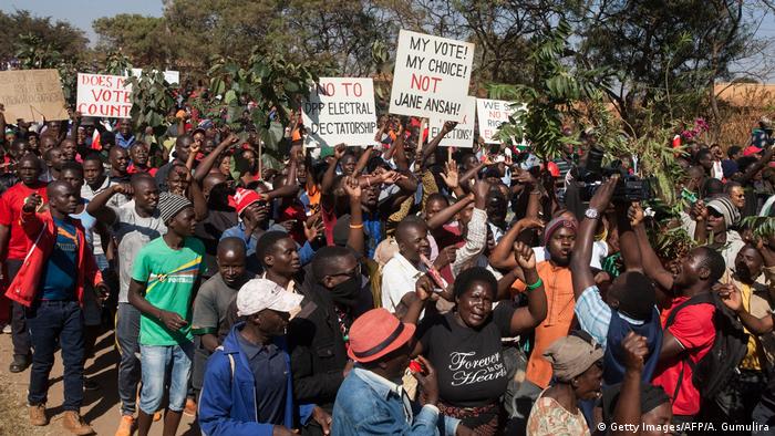 Thousands of opposition party supporters took part in protest marches following the disputed election in May 2019 (Getty Images/AFP/A. Gumulira)