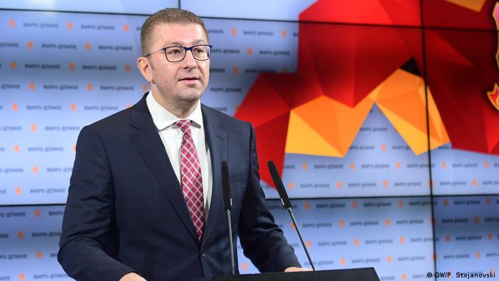 Nord-Mazedonien Hristijan Mickoski Vorsitzender VMRO DPMNE (DW/P. Stojanovski)
