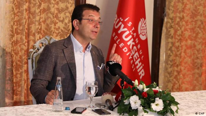 Ekrem Imamoglu speaking at press conference (CHP)