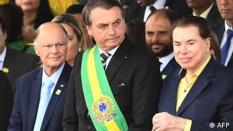 Jair Bolsonaro, Silvio Santos (R) und Edir Macedo (AFP)