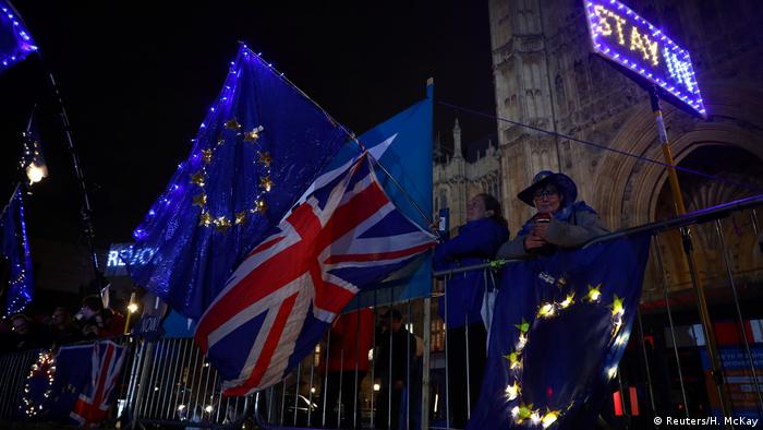 Протесты против Брекзита у здания парламента Великобритании