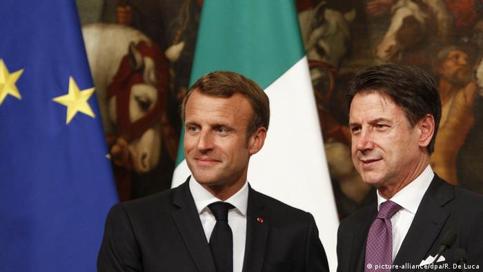 Italien: Giuseppe Conte und Emmanuel Macron in Rom (picture-alliance/dpa/R. De Luca)