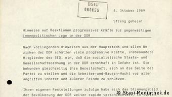 BDtU Stasi-Mediathek, Dokument | Innenpolitische Lage in der DDR