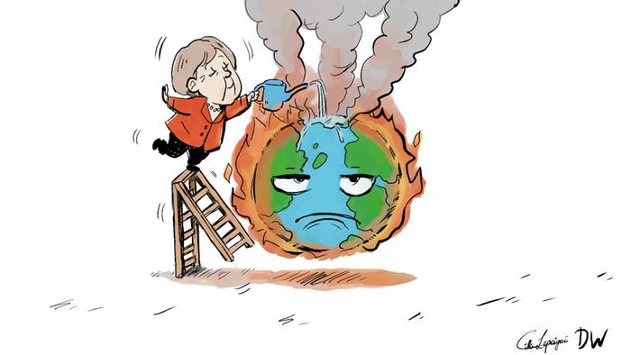 Karikatur Céline Rübbelke zum Klimakabinett