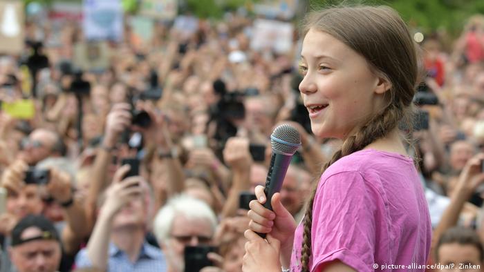 Greta Thunberg durante una manifestación por la protección del clima en Berlín.