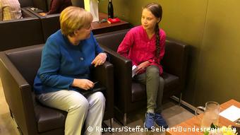 UN-Klimagipfel New York | Angela Merkel & Greta Thunberg (Reuters/Steffen Seibert/Bundesregierung)