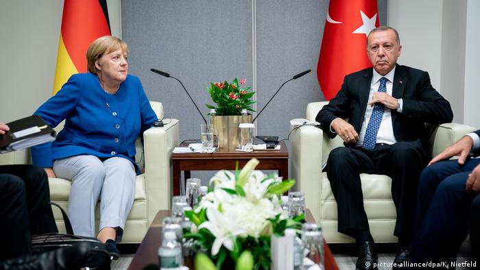 USA UN-Klimagipfel Treffen Merkel und Erdogan (picture-alliance/dpa/K. Nietfeld)