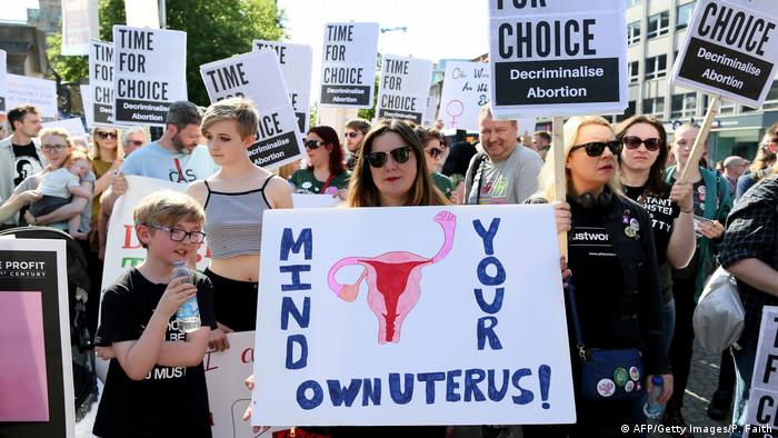 Pro-abortion protesters in Dublin