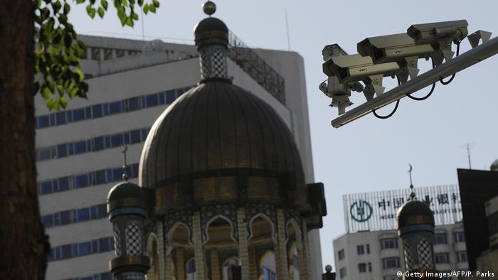 Security cameras on a street in Urumqi, Xianjiang, China (Getty Images/AFP/P. Parks)