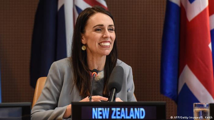 New Zealand Prime Minister Jacinda Ardern speaking at the UN General Assembly in New York