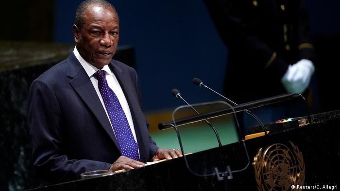 Guinea's President Alpha Conde addresses the 74th session of the United Nations General Assembly at U.N. headquarters in New York City