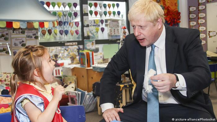 UK Prime Minister Boris Johnson visiting a primary school