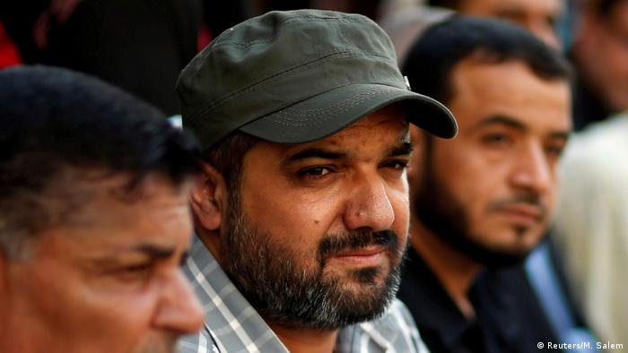 Palestinian Islamic Jihad commander Baha Abu el-Atta attends an anti-Israel military show