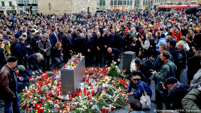 Homenaje tras el intento de atentado contra una sinagoga en Halle, Alemania. (9.10.2020).